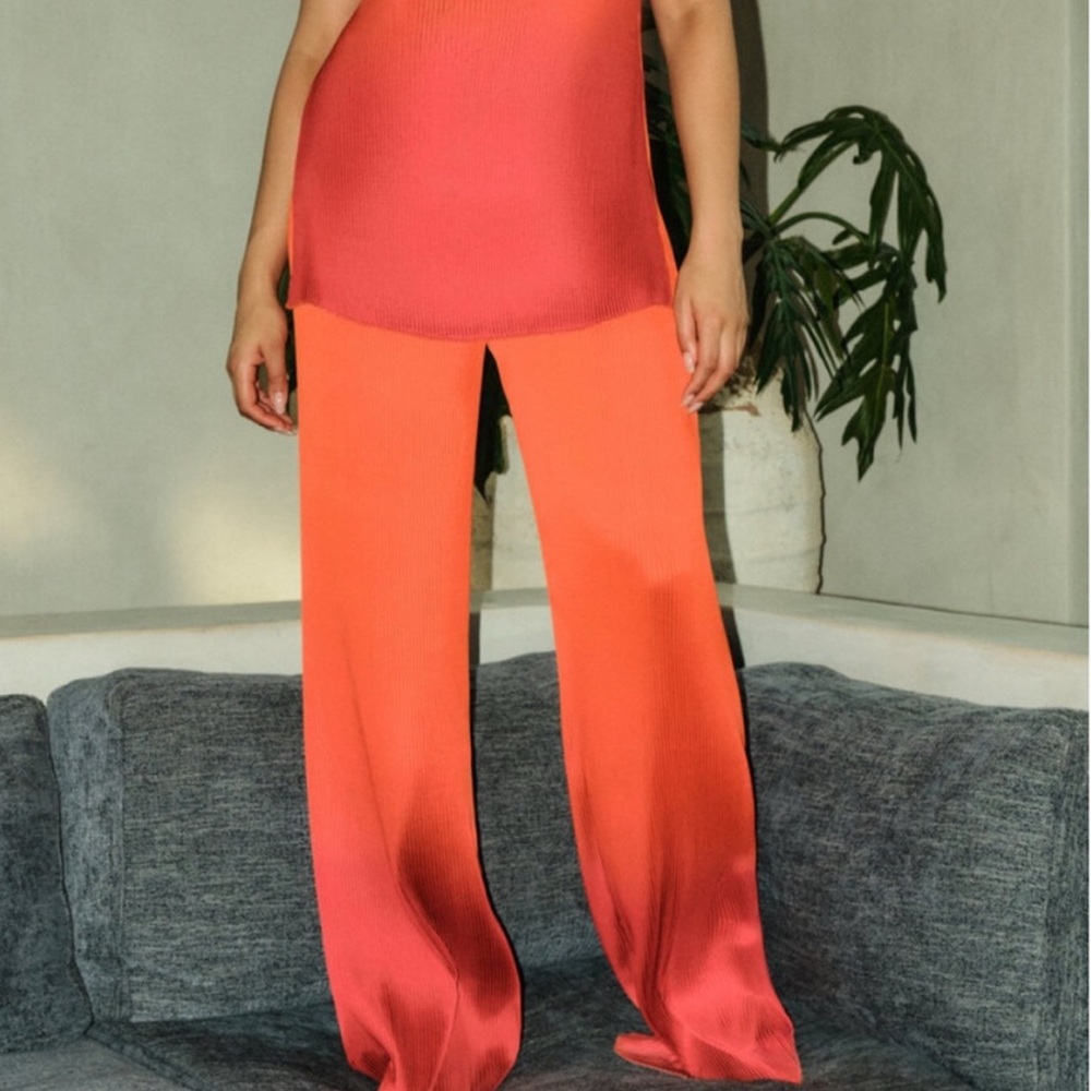 Atti Ombré Plissé Straight-Leg Pants